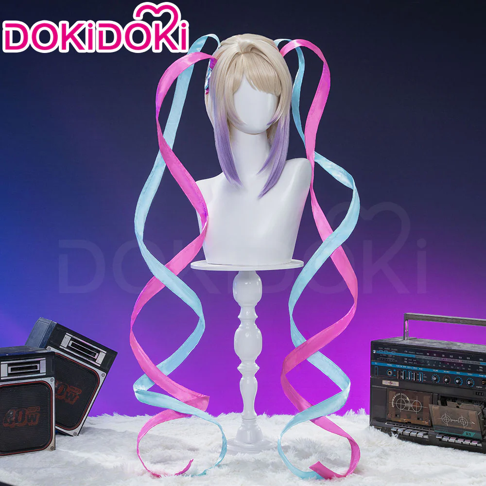 【Normal Ver. Ready For Ship】DokiDoki Game NEEDY GIRL OVERDOSE Cosplay KAngel Wig Long Straight Blonde Purple Hightlight Gradient Hair Needy Streamer Overload - Image 11