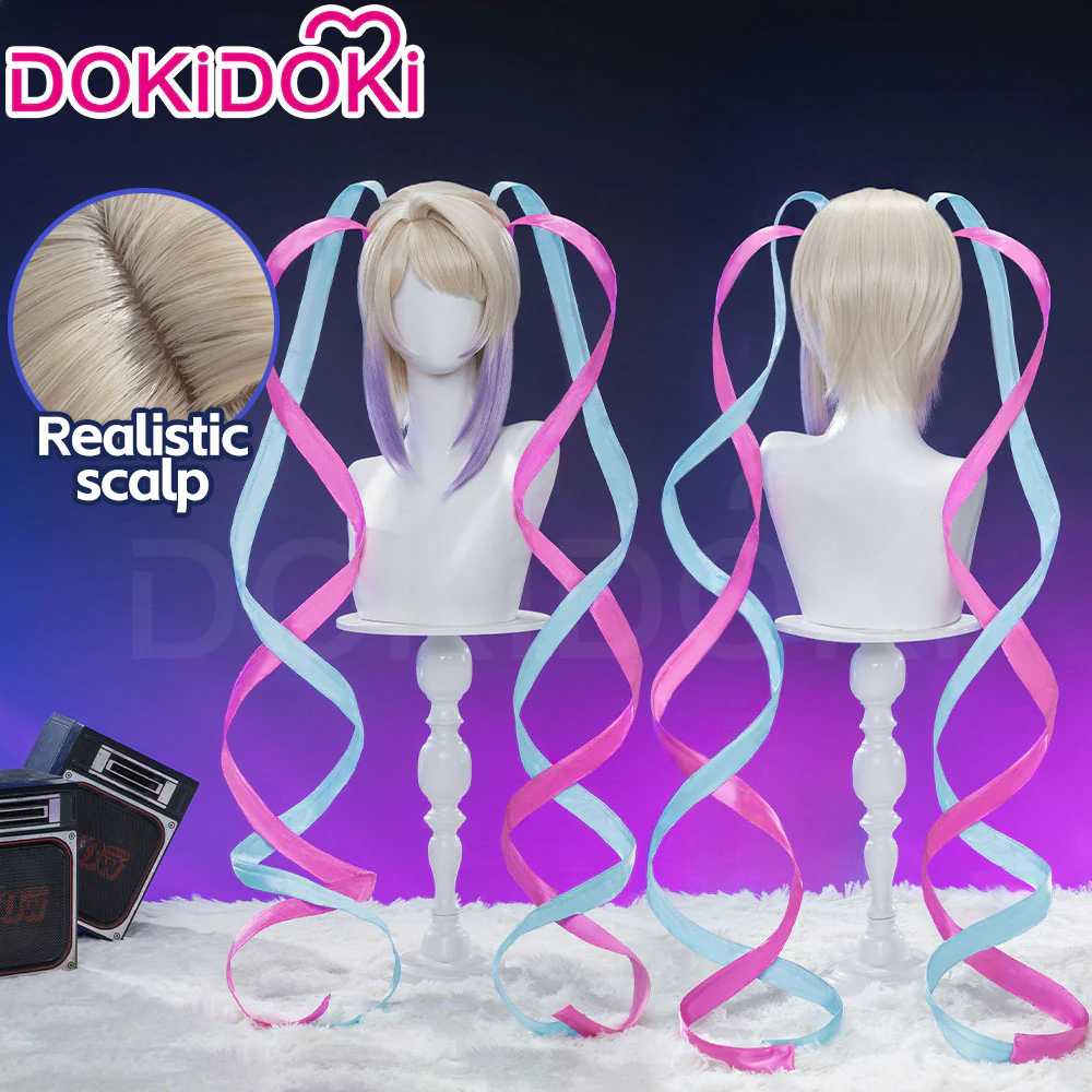 【Normal Ver. Ready For Ship】DokiDoki Game NEEDY GIRL OVERDOSE Cosplay KAngel Wig Long Straight Blonde Purple Hightlight Gradient Hair Needy Streamer Overload - Image 9