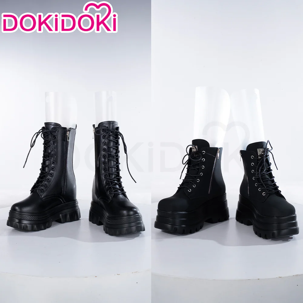 【12CM】DokiDoki Height Increasing Shoes / Elevator Shoes Martin Boots Black White 12CM Platform Shoes - Image 3