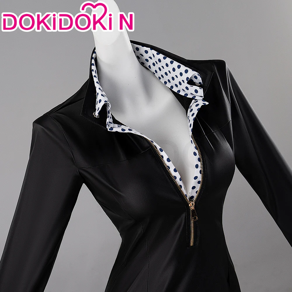 【Partially Ready For Ship】DokiDoki-N Anime Cosplay Black Dress Blue Dots Suit Women Costume - Image 4