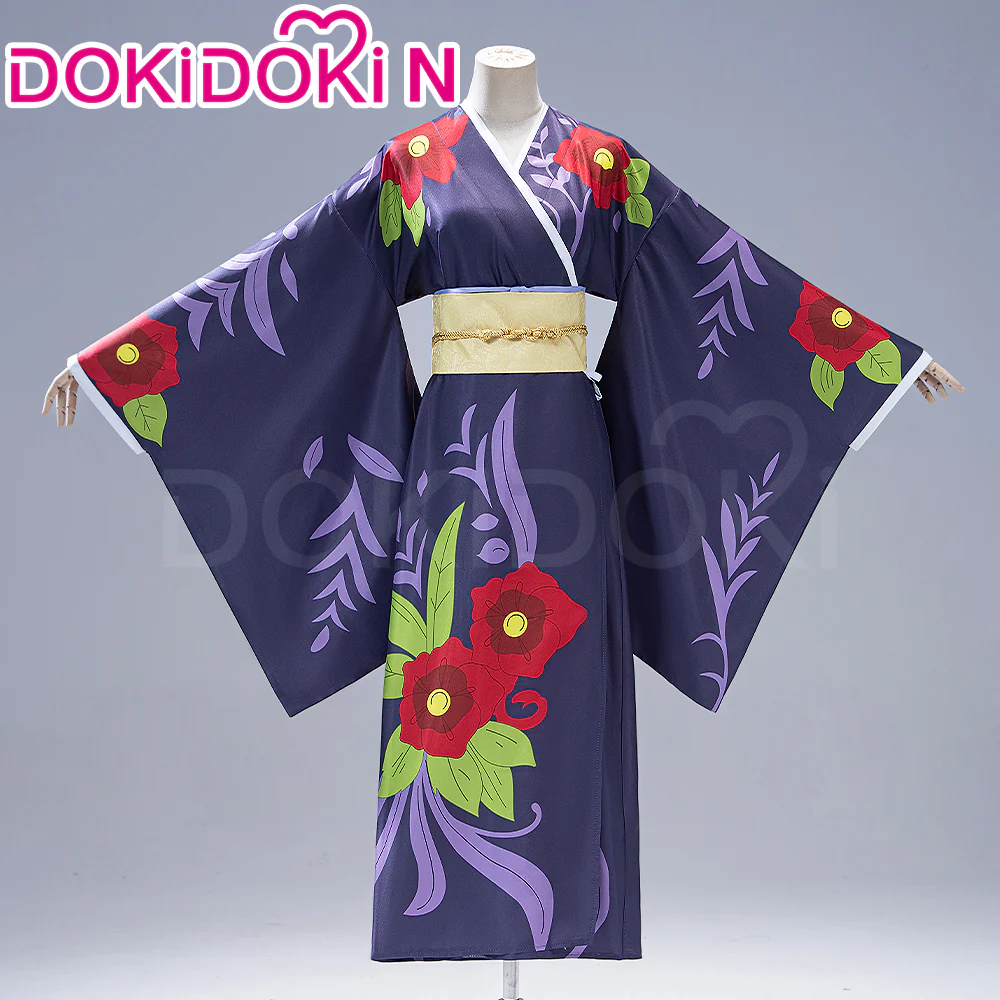 【In Stock】DokiDoki-N Anime Cosplay Costume Purple Red Kimono