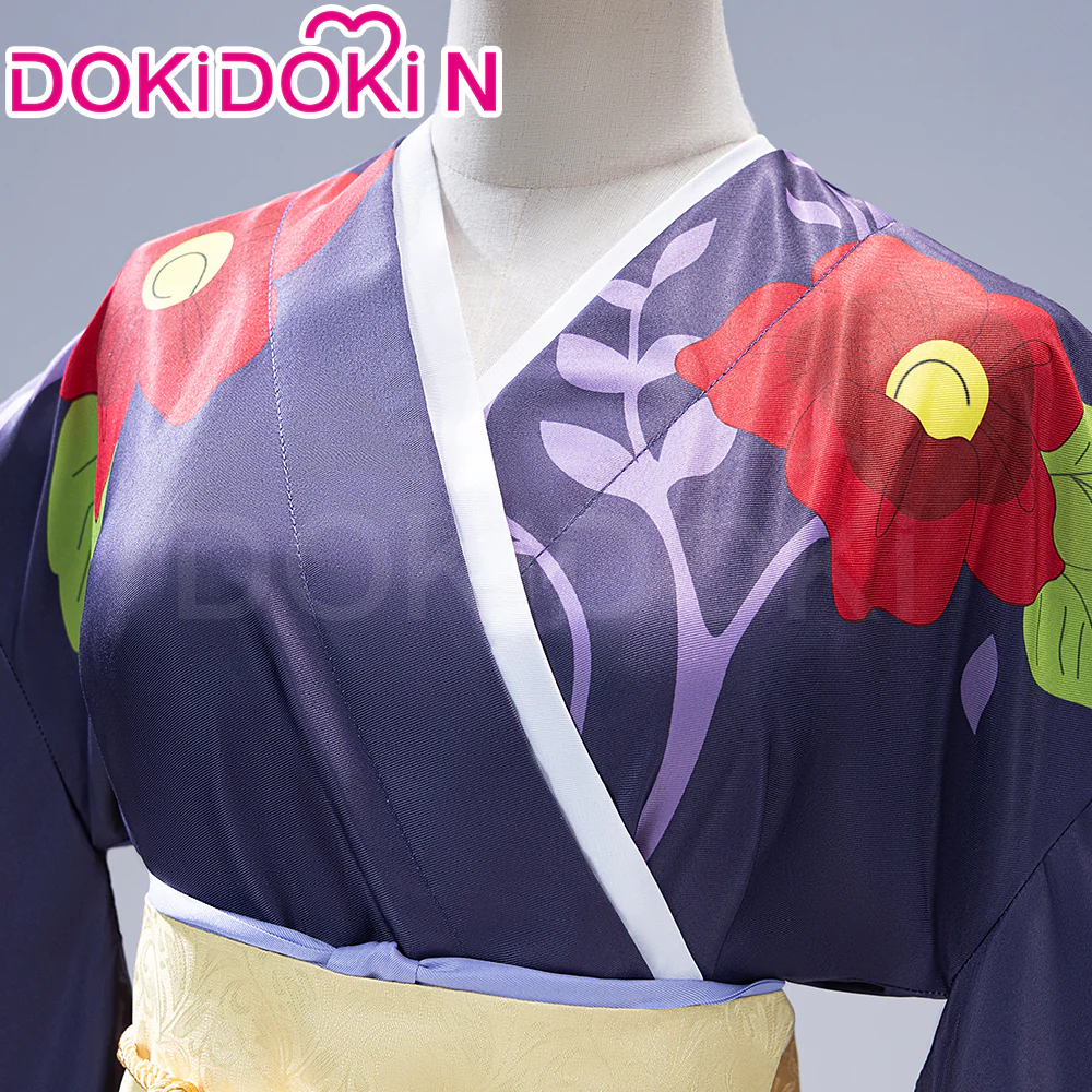 【In Stock】DokiDoki-N Anime Cosplay Costume Purple Red Kimono - Image 4