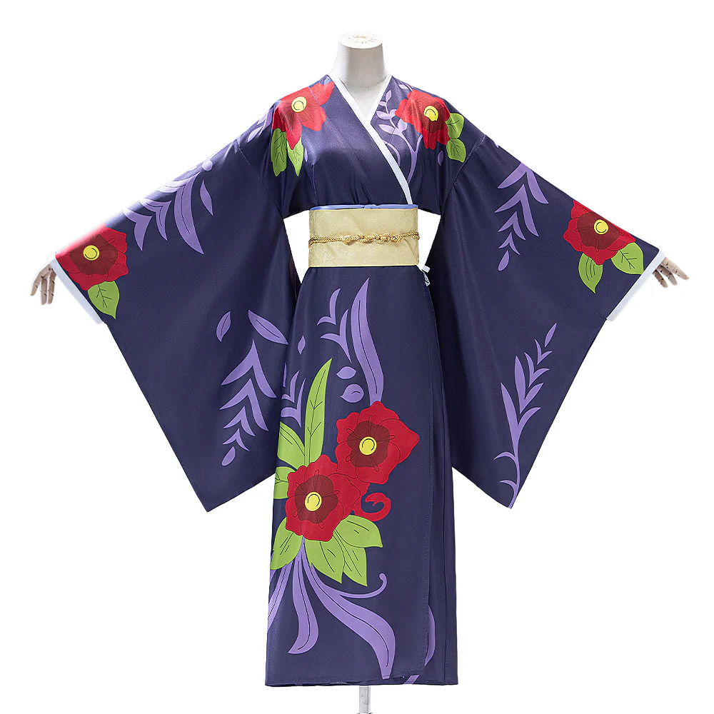 【In Stock】DokiDoki-N Anime Cosplay Costume Purple Red Kimono - Image 5