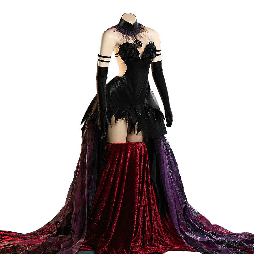 【In Stock】【Size S-2XL】DokiDoki-R Anime Cosplay Costume Demon Black Purple Dress - Image 5