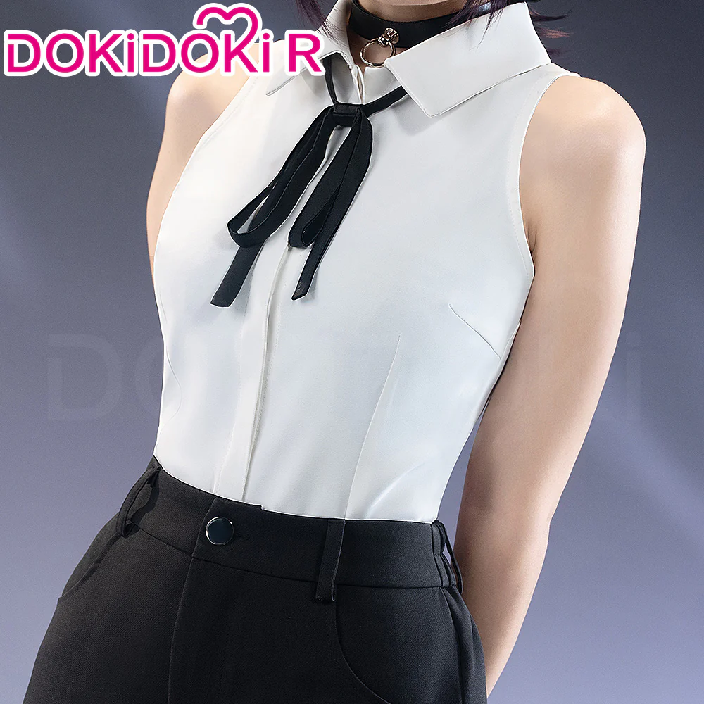 【Ready For Ship】【Size XS-2XL】DokiDoki-R Anime Cosplay Costume Sleeveless Shirt Black Pants - Image 4
