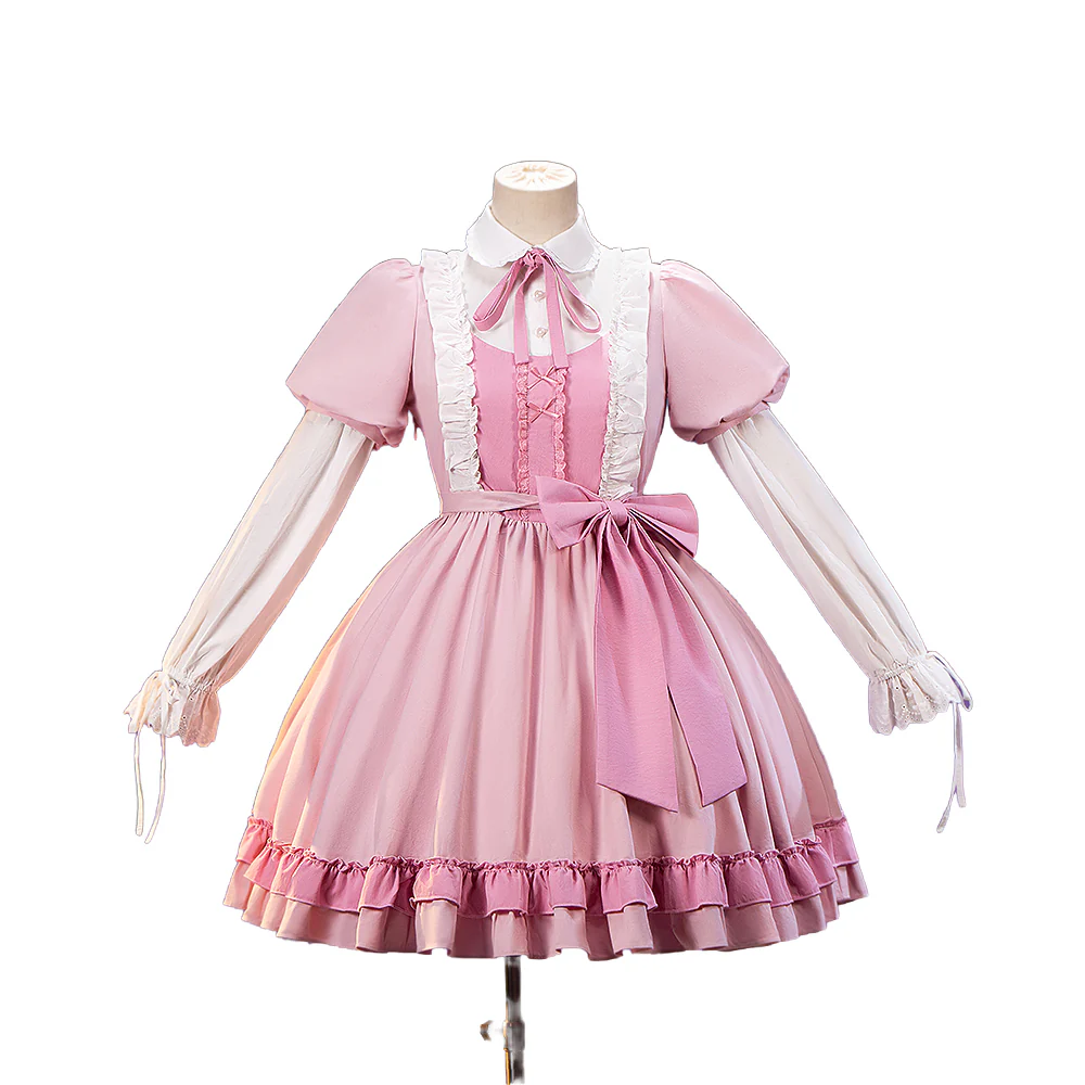【Partially Ready For Ship】DokiDoki-R Anime Cosplay Costume Pink Date Dress - Image 5