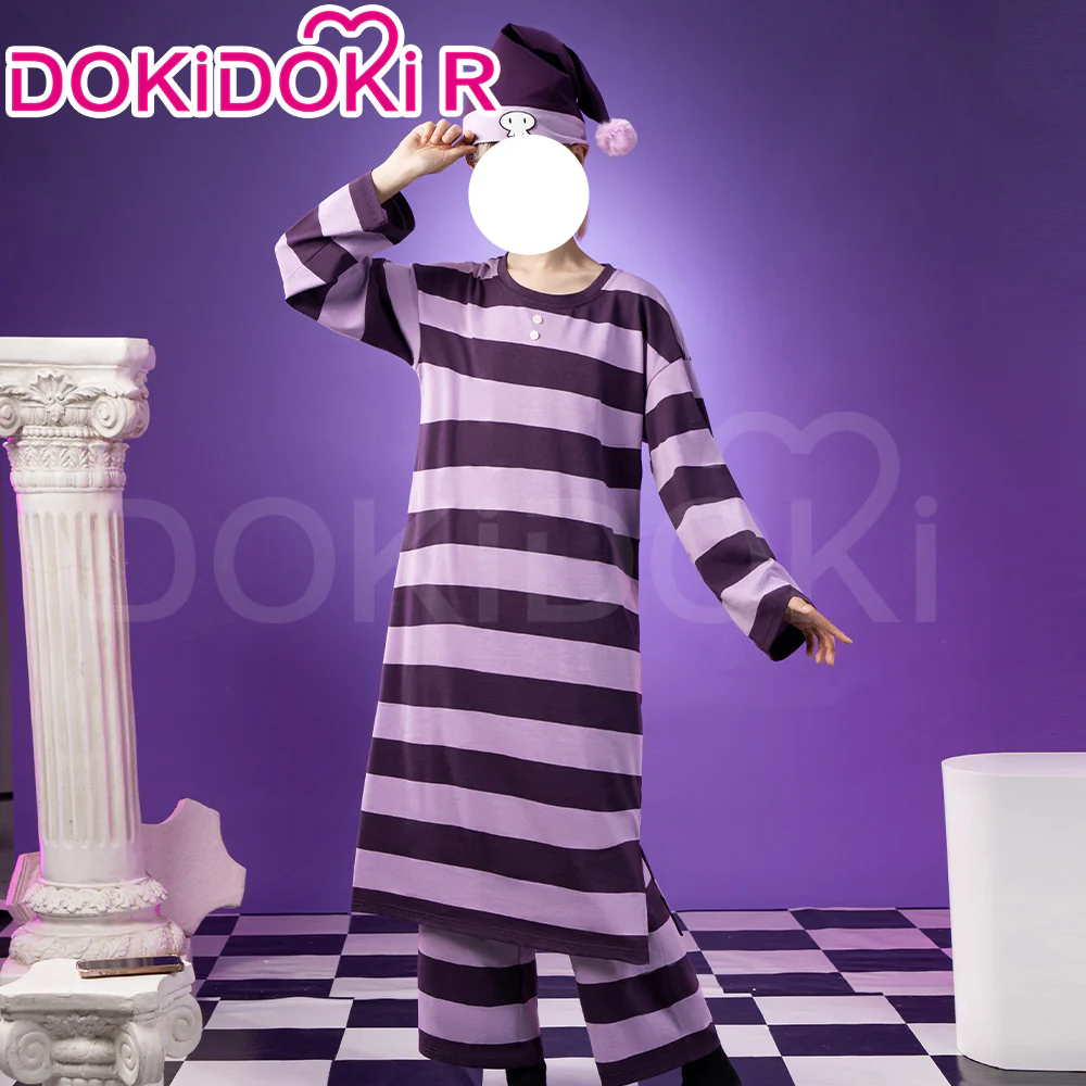 【In Stock】DokiDoki-R Anime Cosplay  Costume Purple Striped Pajamas