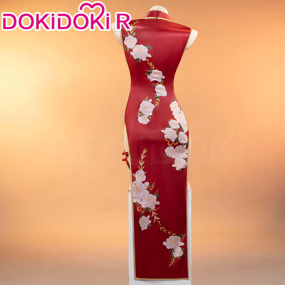【In Stock】DokiDoki-R Anime Cosplay Costume Red Cheongsam - Image 2