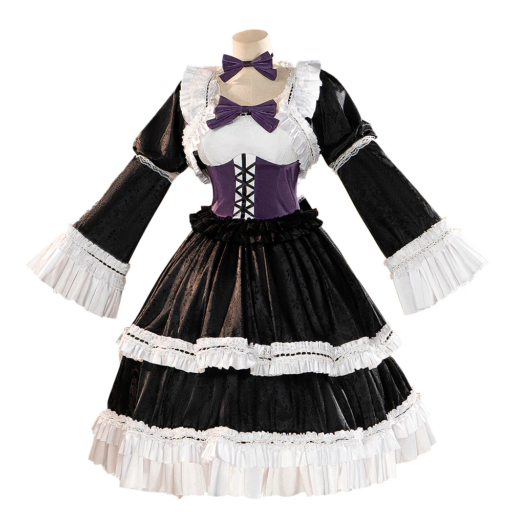 【In Stock】【Size S-2XL】【In Stock】DokiDoki-R Anime Cosplay Costume Women Black Dress - Image 5