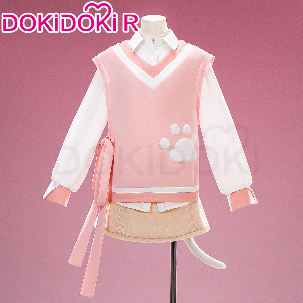 【In Stock】DokiDoki-R Game Cosplay Costume Daily Casual Wear Female Cute White Kitty