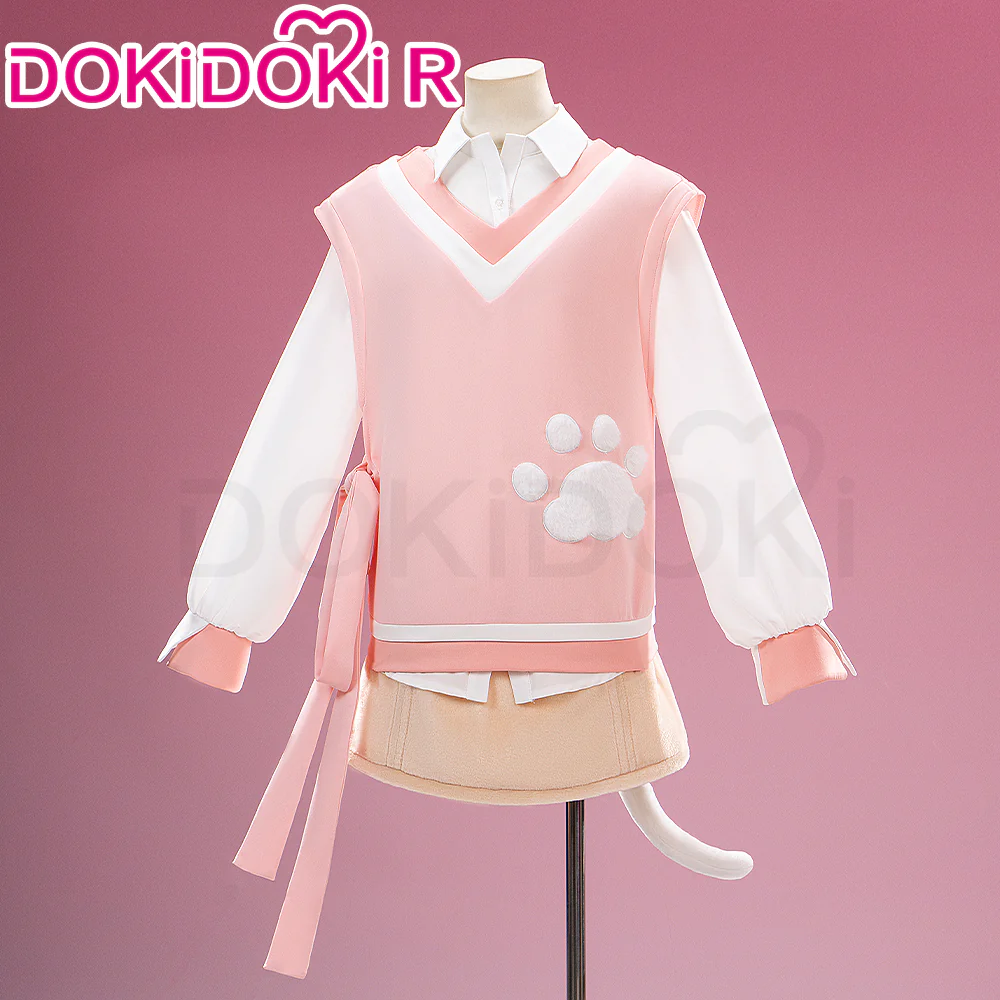 【In Stock】DokiDoki-R Game Cosplay Costume Daily Casual Wear Female Cute White Kitty - Image 2