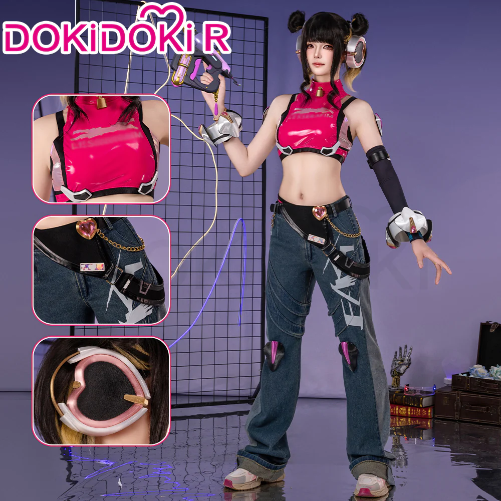 【In Stock】DokiDoki-R Game Cosplay Costume Pink Girl Group