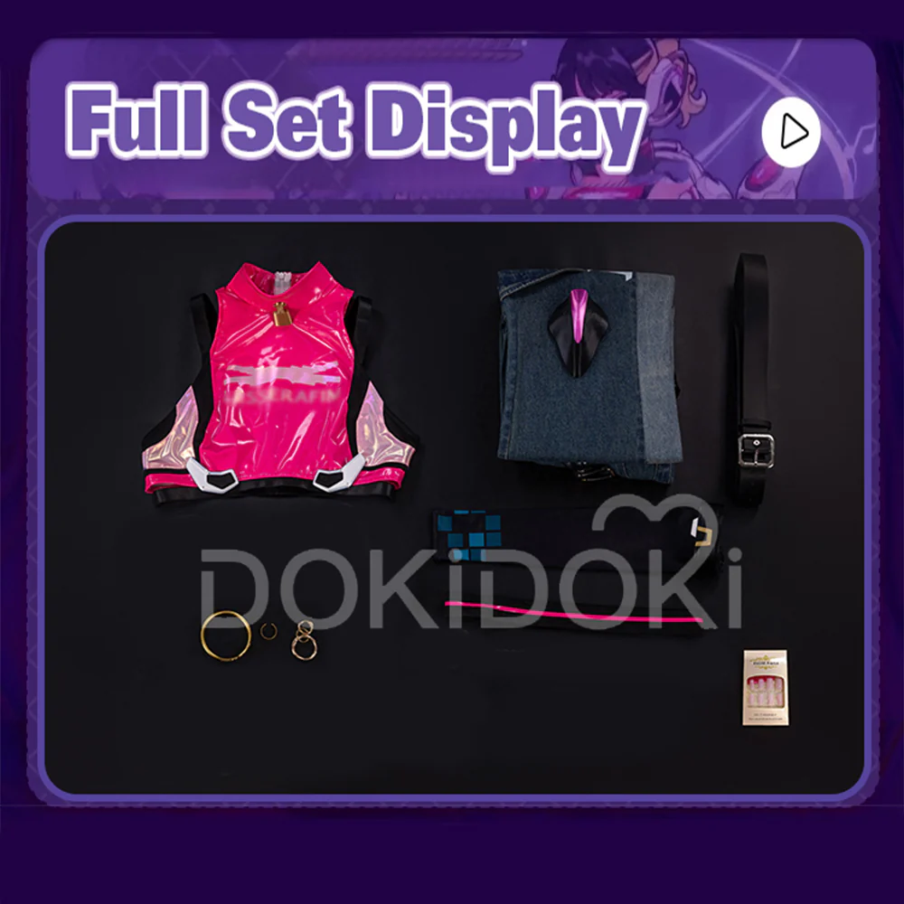 【In Stock】DokiDoki-R Game Cosplay Costume Pink Girl Group - Image 5