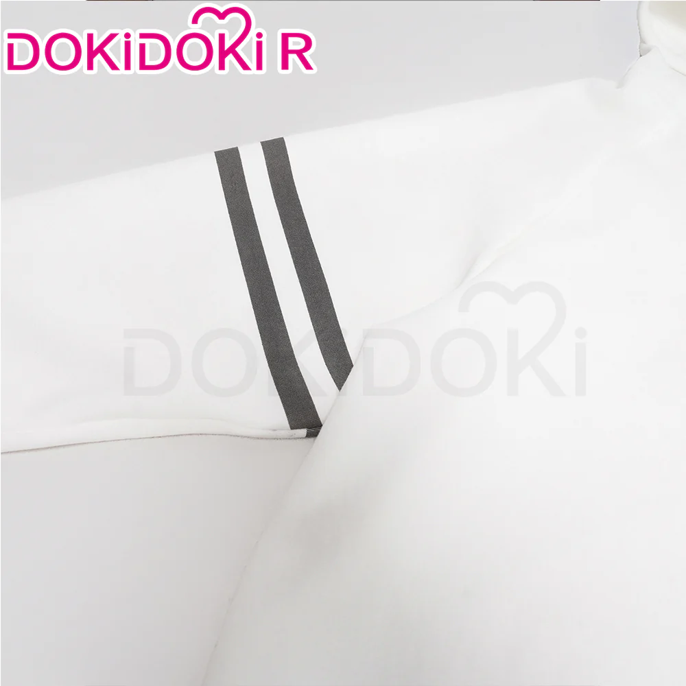 【In Stock】DokiDoki-R Game Cosplay Costume White Fleece Lined Hoodie - Image 3