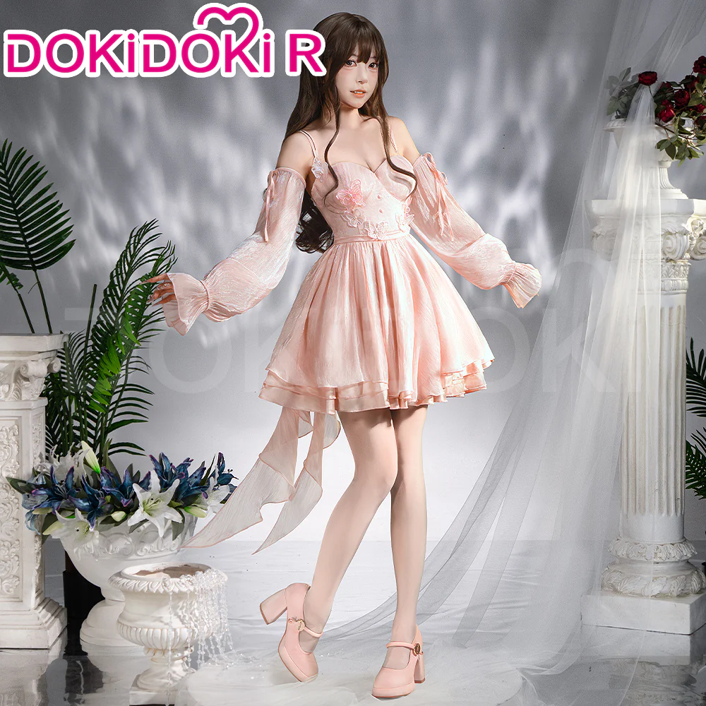 【IN STOCK】【Size S-3XL】DokiDoki-R Game Love and Deepspace Cosplay Protagonist MC Costume Dreamy Heart Pink Dress - Image 3