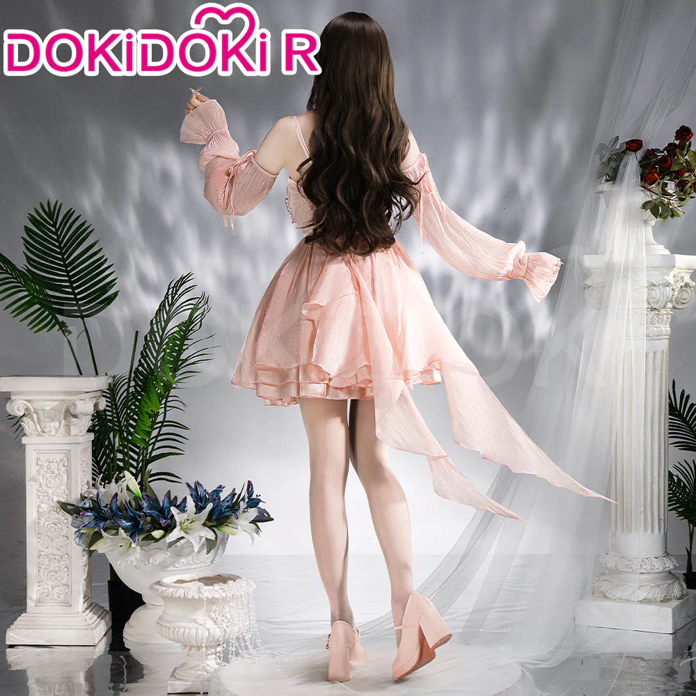 【IN STOCK】【Size S-3XL】DokiDoki-R Game Love and Deepspace Cosplay Protagonist MC Costume Dreamy Heart Pink Dress - Image 4