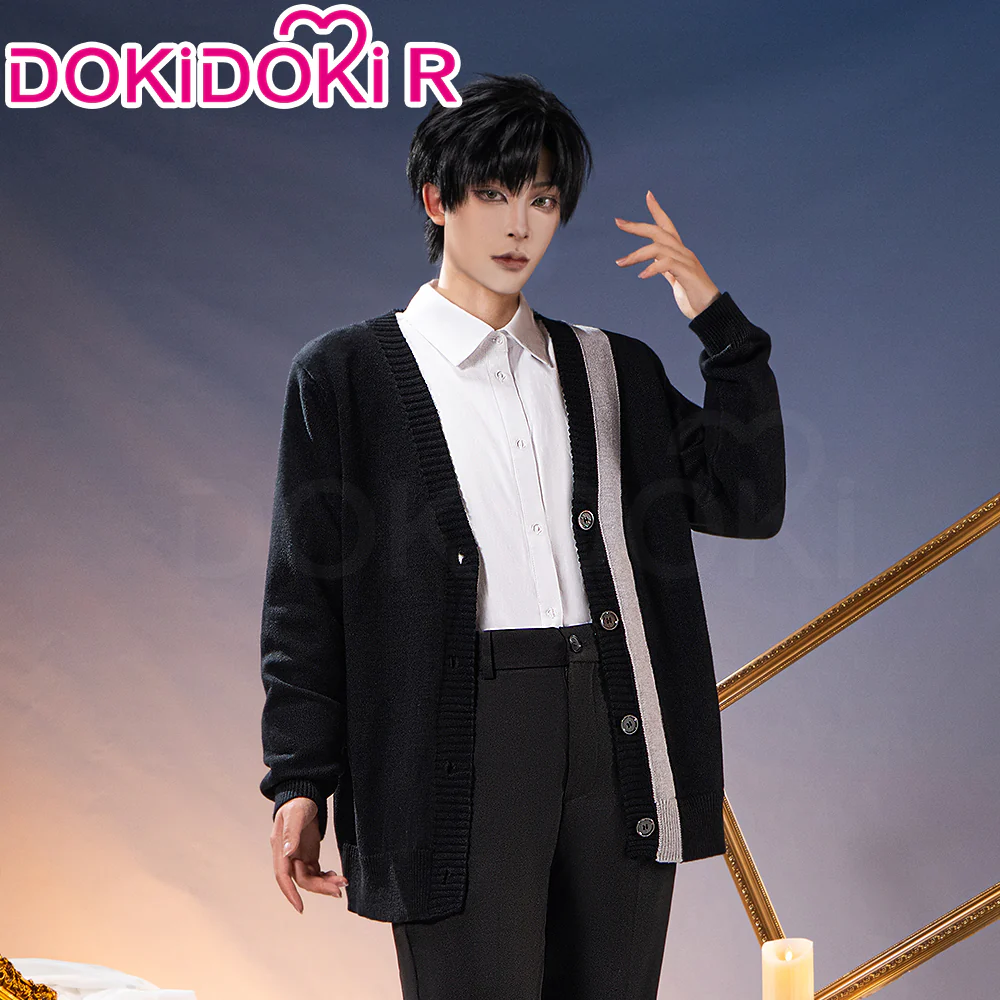 【In Stock】DokiDoki-R Game Love And Deepspace Cosplay Zayne Costume Daily Black Cardigan Sweater - Image 2