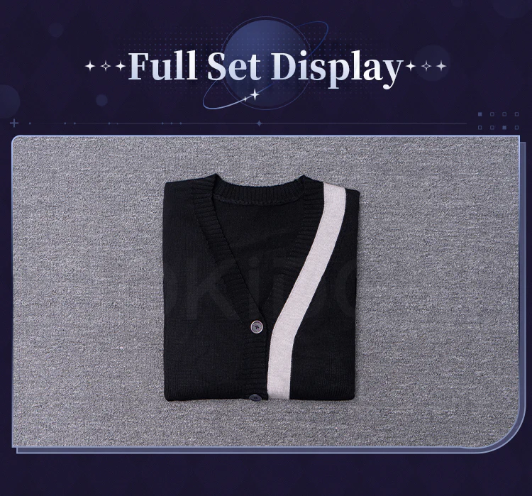 【In Stock】DokiDoki-R Game Love And Deepspace Cosplay Zayne Costume Daily Black Cardigan Sweater - Image 5