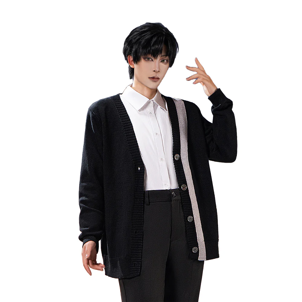 【In Stock】DokiDoki-R Game Love And Deepspace Cosplay Zayne Costume Daily Black Cardigan Sweater - Image 6