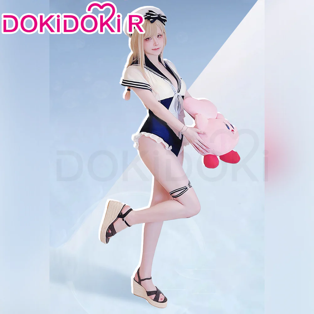 【In Stock】DokiDoki-R Manga Anime Cosplay Kiitagaawa Maariin Costume Navy Swimsuit