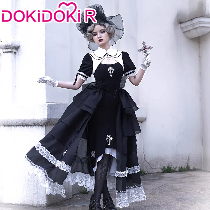 【Partial Size Ready For Ship】【In Stock】【HALLOWEEN  SELECTION 】DokiDoki-R  Nun Prayers Lolita Costume Halloween Black - Image 2