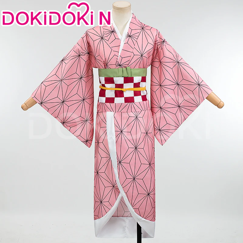 【In Stock】【Size S-2XL】DokiDoki-N Anime Cosplay Costume Women Pink Kimono Black Coat Halloween - Image 2