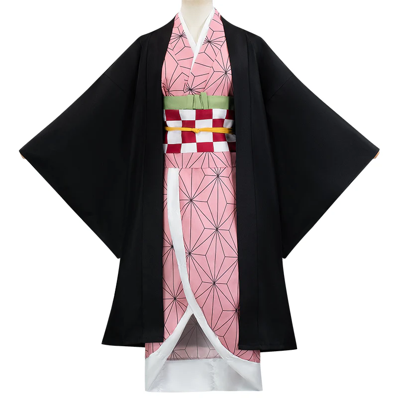 【In Stock】【Size S-2XL】DokiDoki-N Anime Cosplay Costume Women Pink Kimono Black Coat Halloween - Image 5