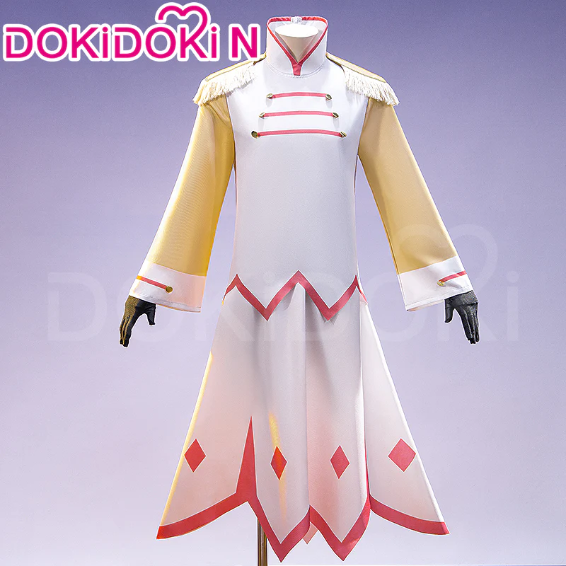 【In Stock】【Size S-2XL】DokiDoki-N Anime Cosplay White Costume Yellow Long-Sleeved Dress Red Hat