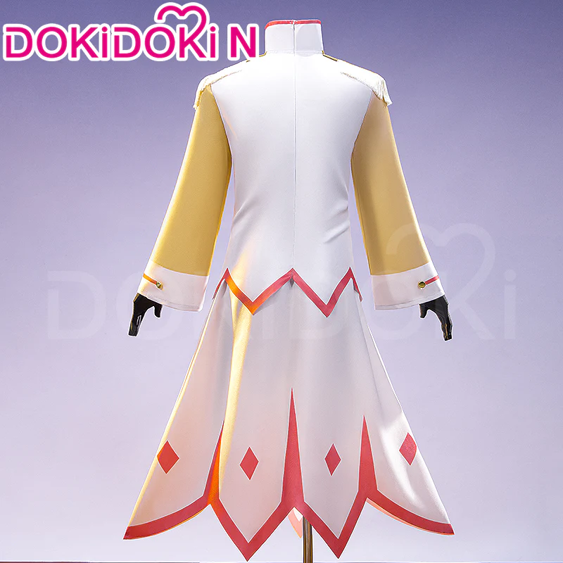 【In Stock】【Size S-2XL】DokiDoki-N Anime Cosplay White Costume Yellow Long-Sleeved Dress Red Hat - Image 2