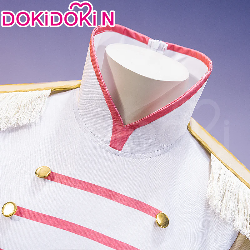 【In Stock】【Size S-2XL】DokiDoki-N Anime Cosplay White Costume Yellow Long-Sleeved Dress Red Hat - Image 4