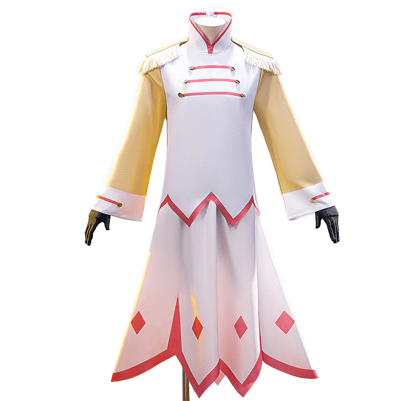 【In Stock】【Size S-2XL】DokiDoki-N Anime Cosplay White Costume Yellow Long-Sleeved Dress Red Hat - Image 5
