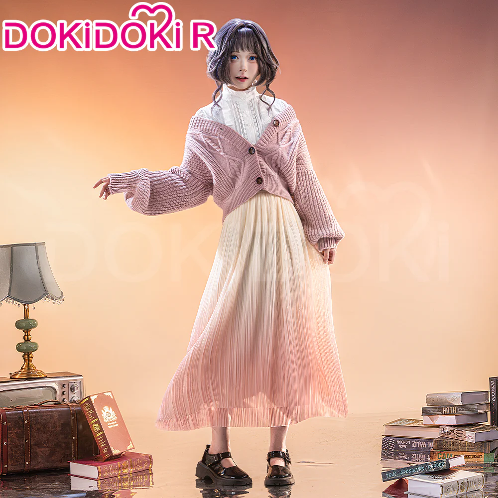 【In Stock】DokiDoki-R Anime The Fragrant Flower Blooms With Dignity Cosplay Waguri Kaoruko Costume Pink Date Dress Kaoru Hana wa Rin to Saku