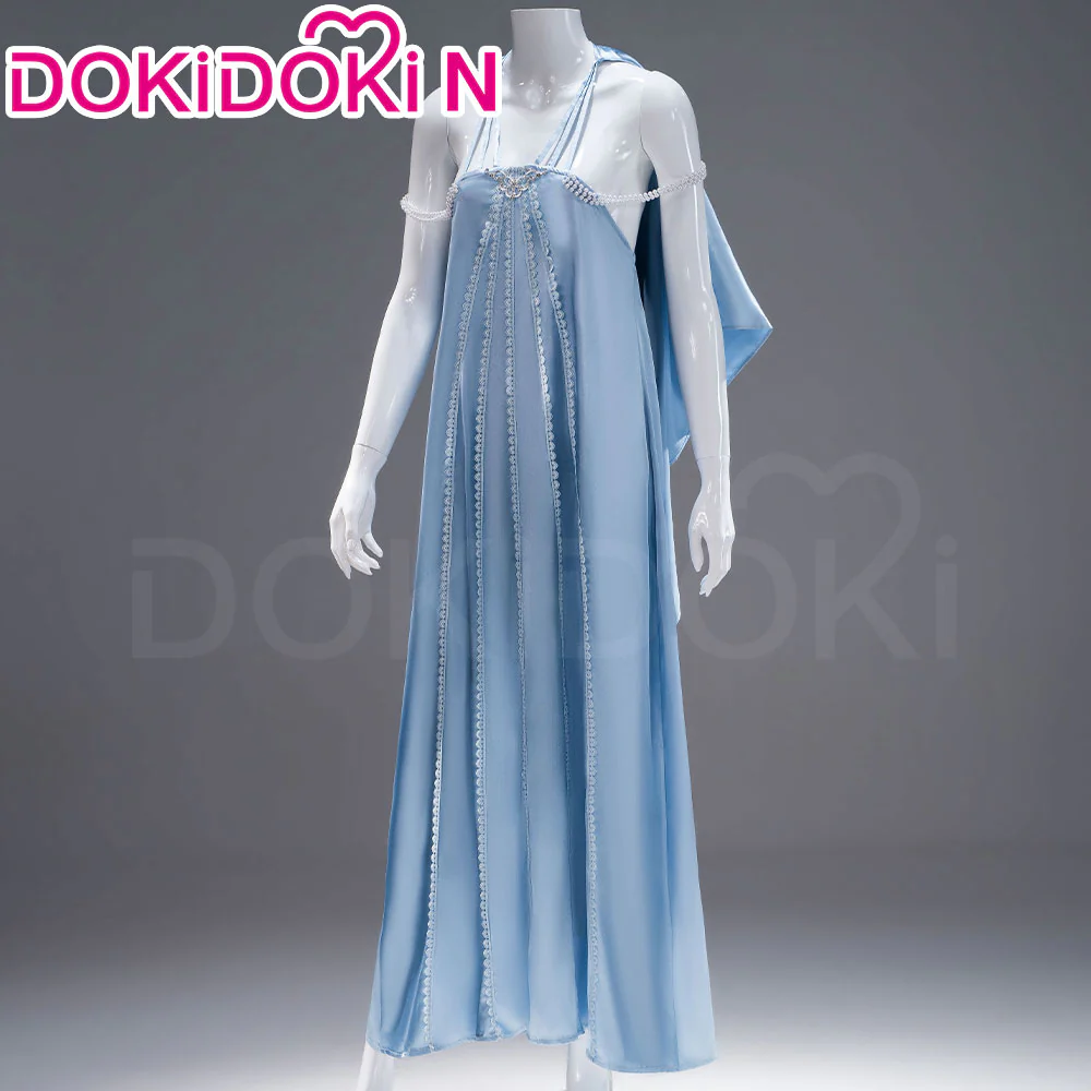 【In Stock】【Size S-2XL】DokiDoki-N Movie Cosplay Blue Sleeveless Costume Long Formal Dress