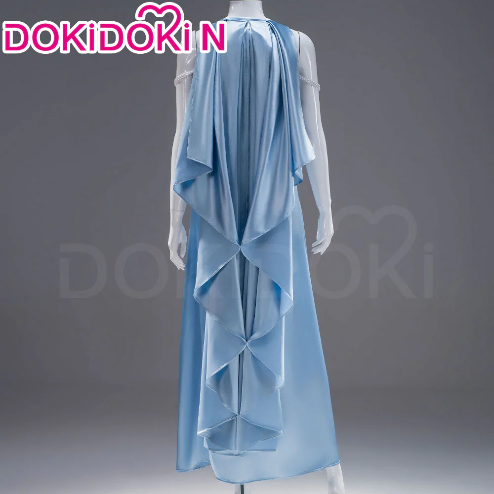 【In Stock】【Size S-2XL】DokiDoki-N Movie Cosplay Blue Sleeveless Costume Long Formal Dress - Image 2