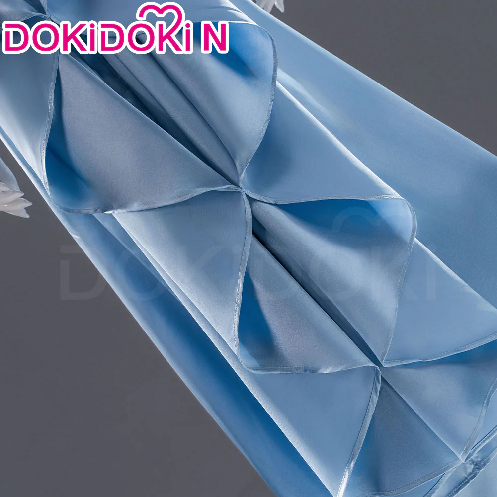 【In Stock】【Size S-2XL】DokiDoki-N Movie Cosplay Blue Sleeveless Costume Long Formal Dress - Image 4
