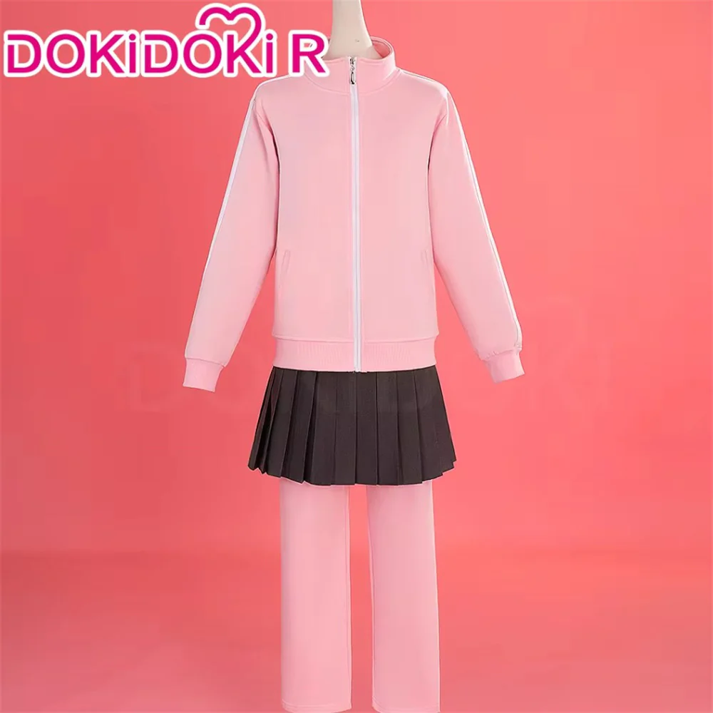 【In Stock】【Size S-2XL】Dokidoki-R Anime Bocchi The Rock! Cosplay Gotou Hitori Costume Pink Sports Wear Grey Skirt - Image 2