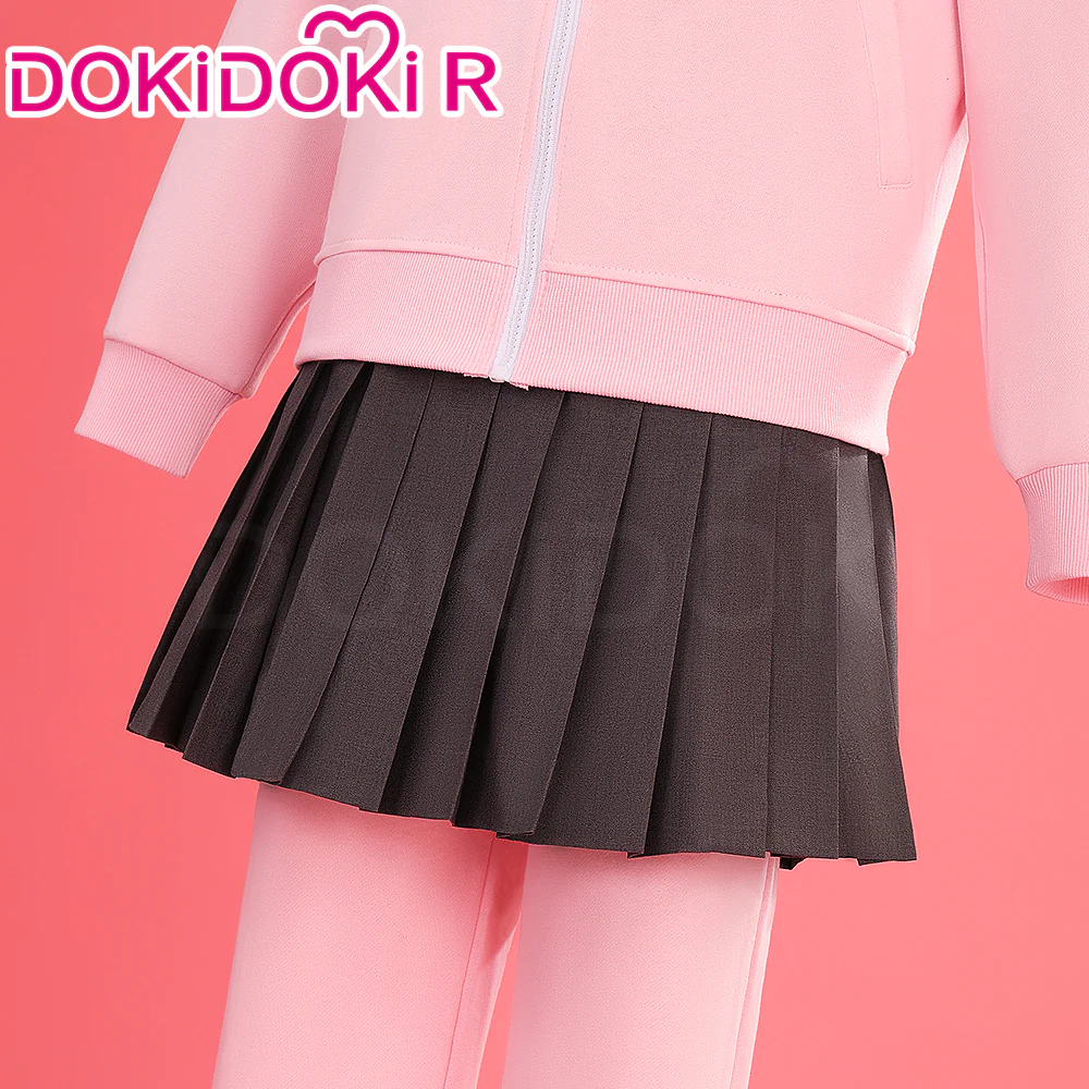 【In Stock】【Size S-2XL】Dokidoki-R Anime Bocchi The Rock! Cosplay Gotou Hitori Costume Pink Sports Wear Grey Skirt - Image 6