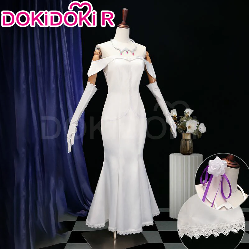 【In Stock】【Size S-2XL】DokiDoki-R Anime Cosplay Emiliia Costume White Dress