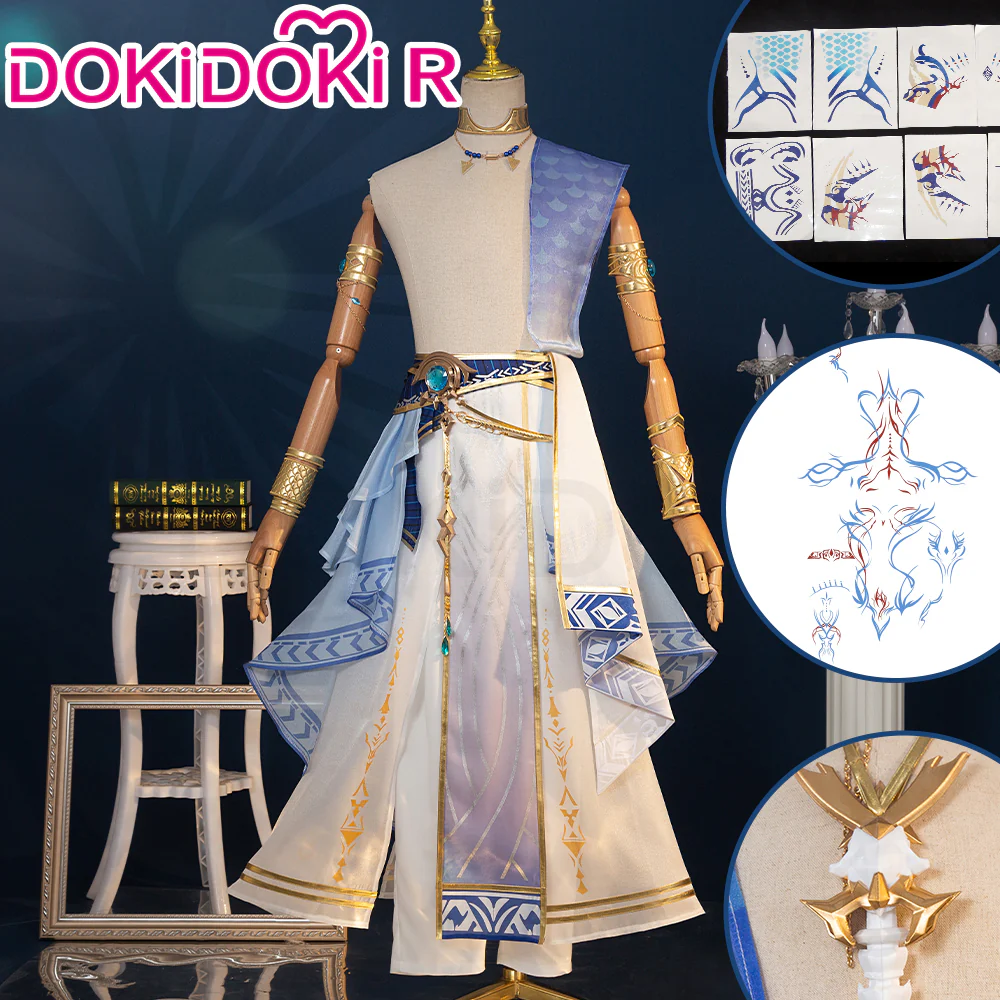 【In Stock】【Size S-2XL】DokiDoki-R Game Love and Deepspace Cosplay Forgotten Sea Rafayel Costume / Tattoo God of the Tides