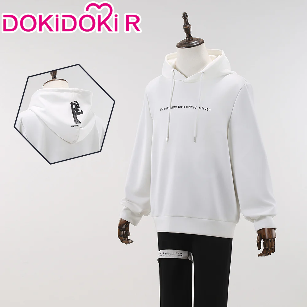 【Size S-2XL】DokiDoki-R Game The Hundred Line Last Defense Academy Cosplay Sumino Takumi Costume Black And White Long-Sleeved Jacket / Wig Red Black Curly Hair - Image 2