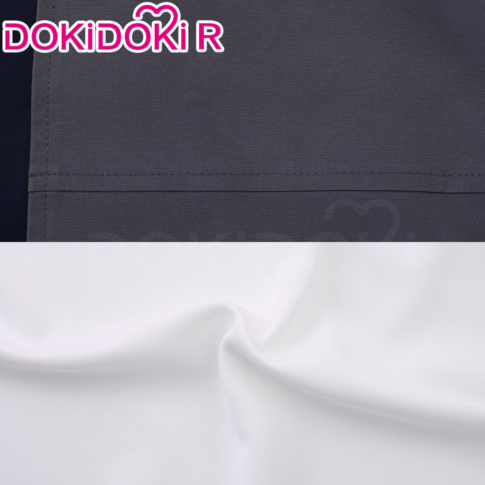 【Size S-2XL】DokiDoki-R Game The Hundred Line Last Defense Academy Cosplay Sumino Takumi Costume Black And White Long-Sleeved Jacket / Wig Red Black Curly Hair - Image 5