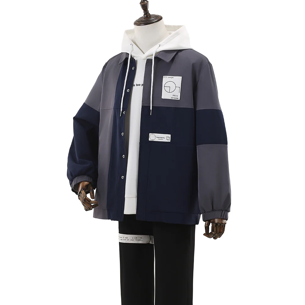 【Size S-2XL】DokiDoki-R Game The Hundred Line Last Defense Academy Cosplay Sumino Takumi Costume Black And White Long-Sleeved Jacket / Wig Red Black Curly Hair - Image 6