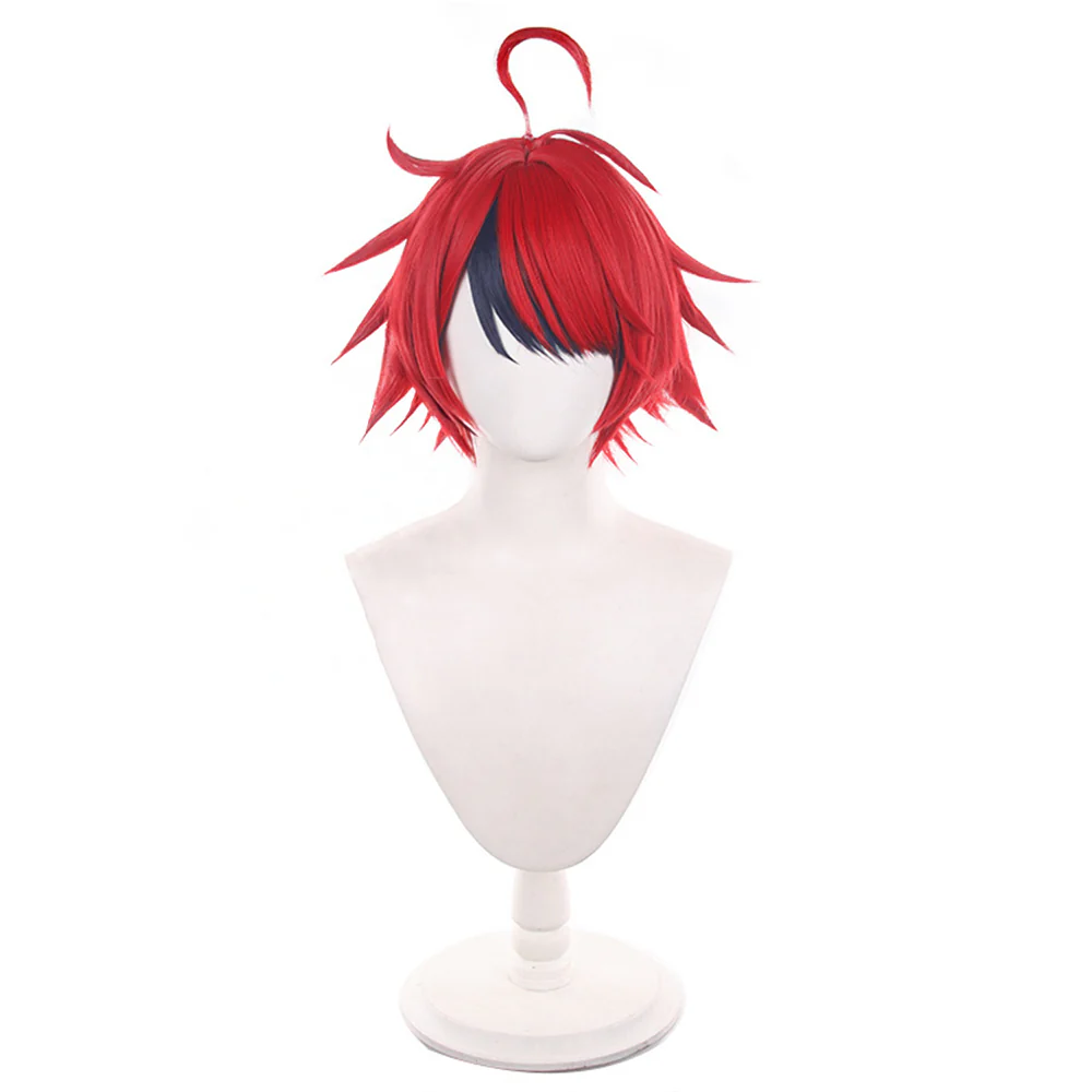 【Size S-2XL】DokiDoki-R Game The Hundred Line Last Defense Academy Cosplay Sumino Takumi Costume Black And White Long-Sleeved Jacket / Wig Red Black Curly Hair - Image 8