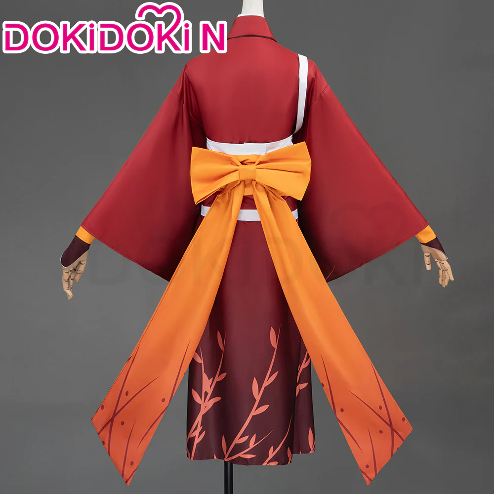 【In Stock】【Size XS-3XL】DokiDoki-N Anime Cosplay Costume Red Orange Kimono - Image 2