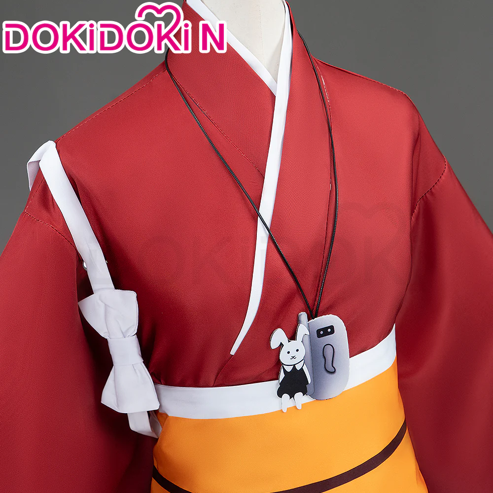 【In Stock】【Size XS-3XL】DokiDoki-N Anime Cosplay Costume Red Orange Kimono - Image 3