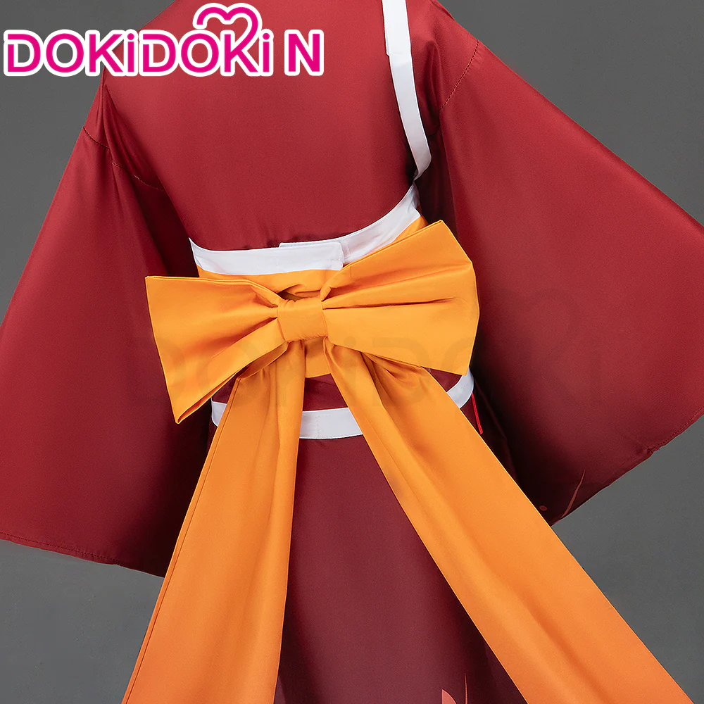【In Stock】【Size XS-3XL】DokiDoki-N Anime Cosplay Costume Red Orange Kimono - Image 4