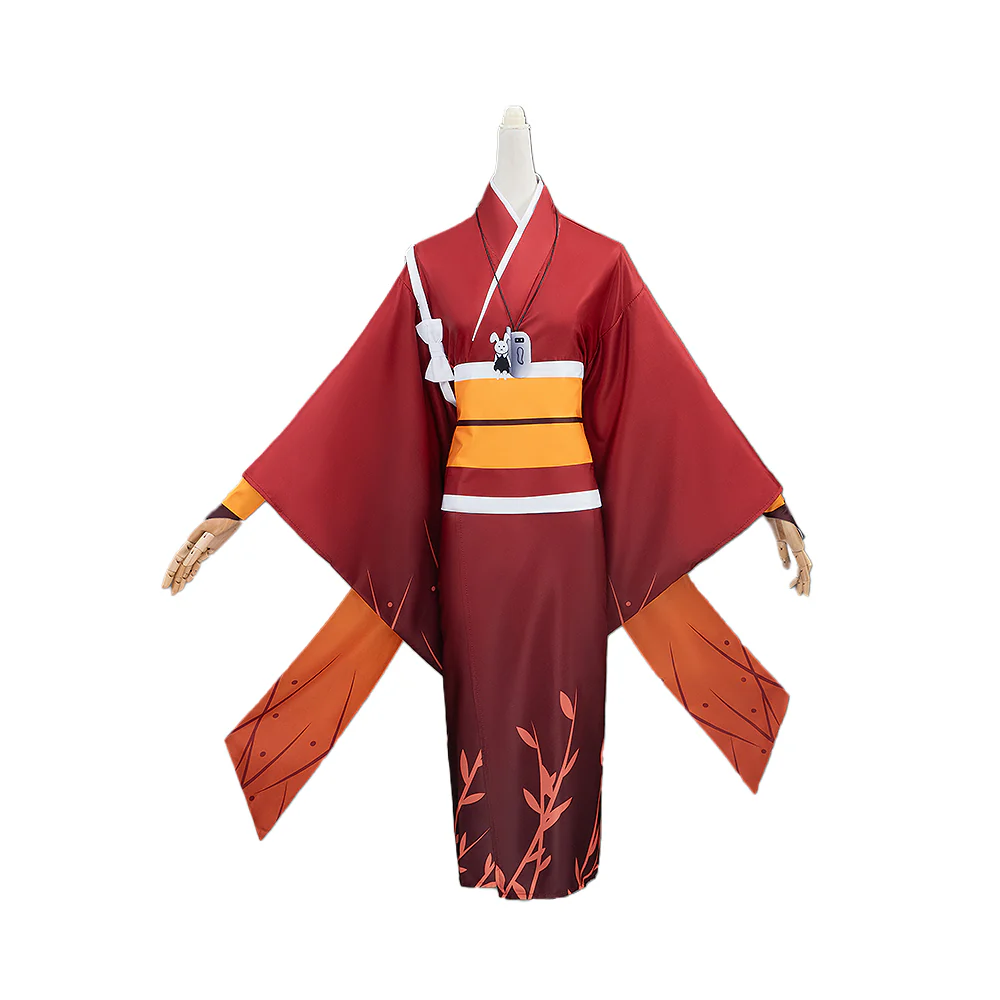 【In Stock】【Size XS-3XL】DokiDoki-N Anime Cosplay Costume Red Orange Kimono - Image 5