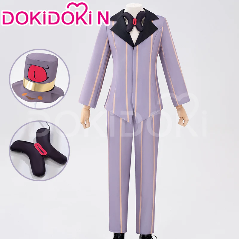 【In Stock】【Size S-3XL】DokiDoki-N Anime Hell Hotel Cosplay Costume Lilac Stripes Suit
