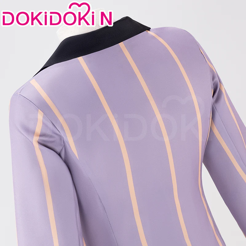 【In Stock】【Size S-3XL】DokiDoki-N Anime Hell Hotel Cosplay Costume Lilac Stripes Suit - Image 5