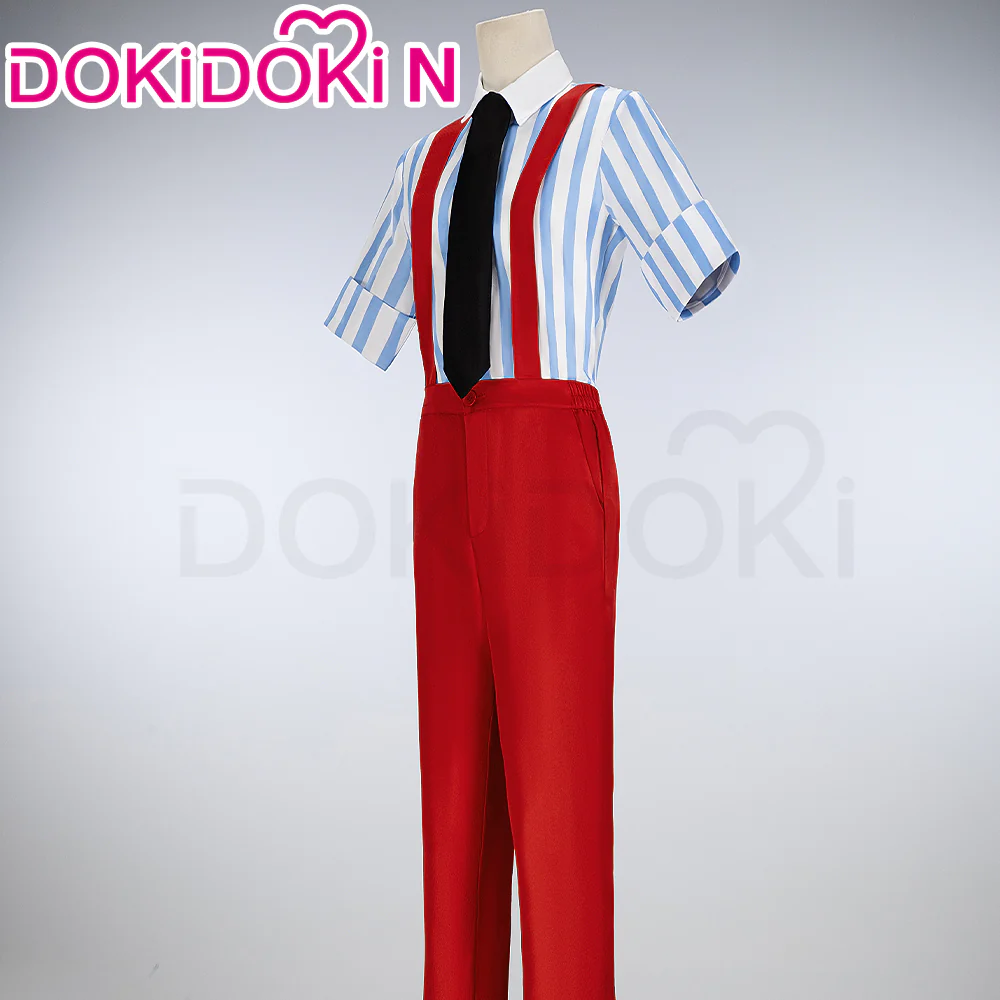 【In Stock】【Size S-3XL】DokiDoki-N Cosplay Mesmerizer Costume Red Overalls Blue White Stripes - Image 3